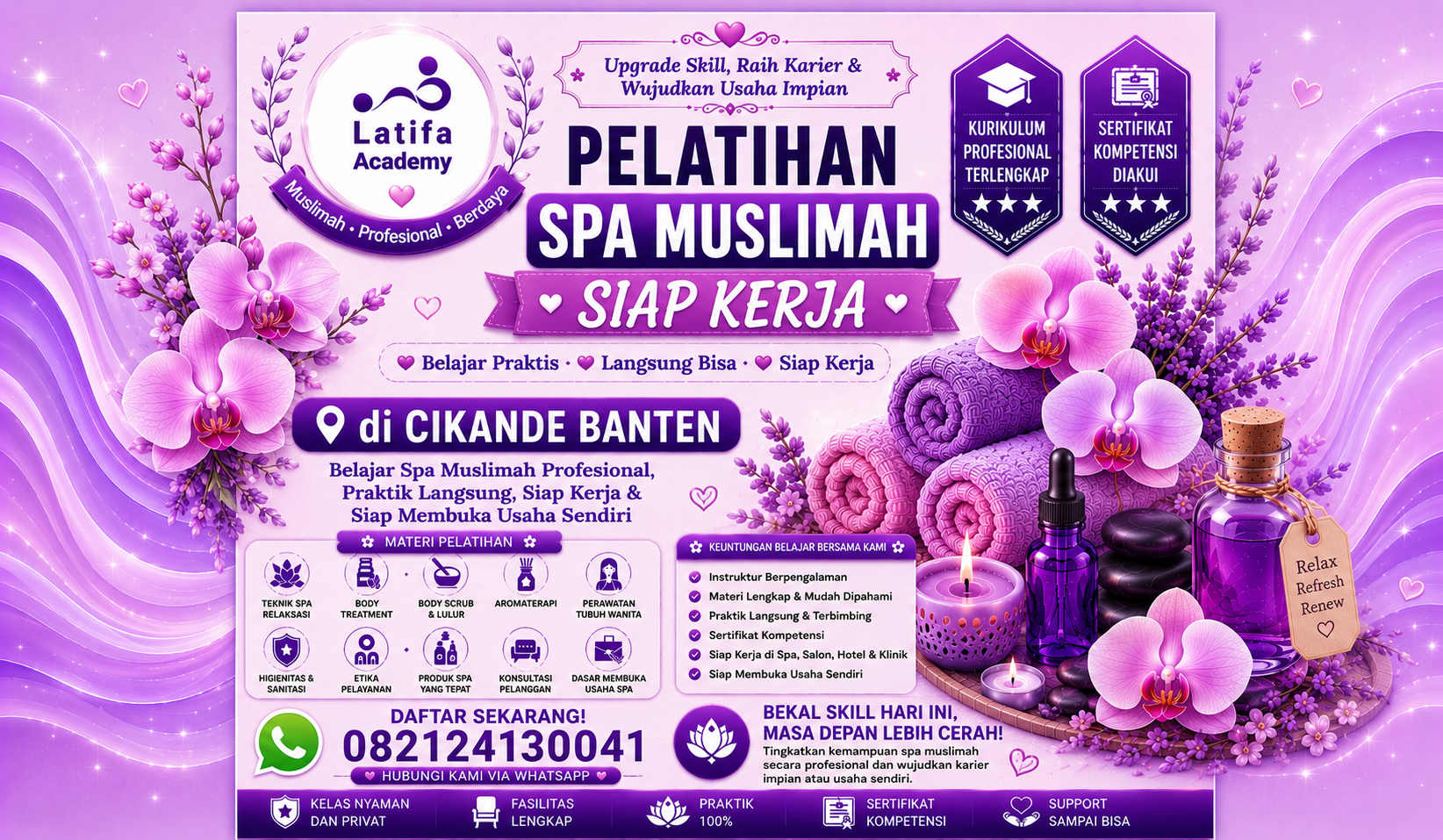 Pelatihan Spa Muslimah Siap Kerja di Cikande Banten 082124130041